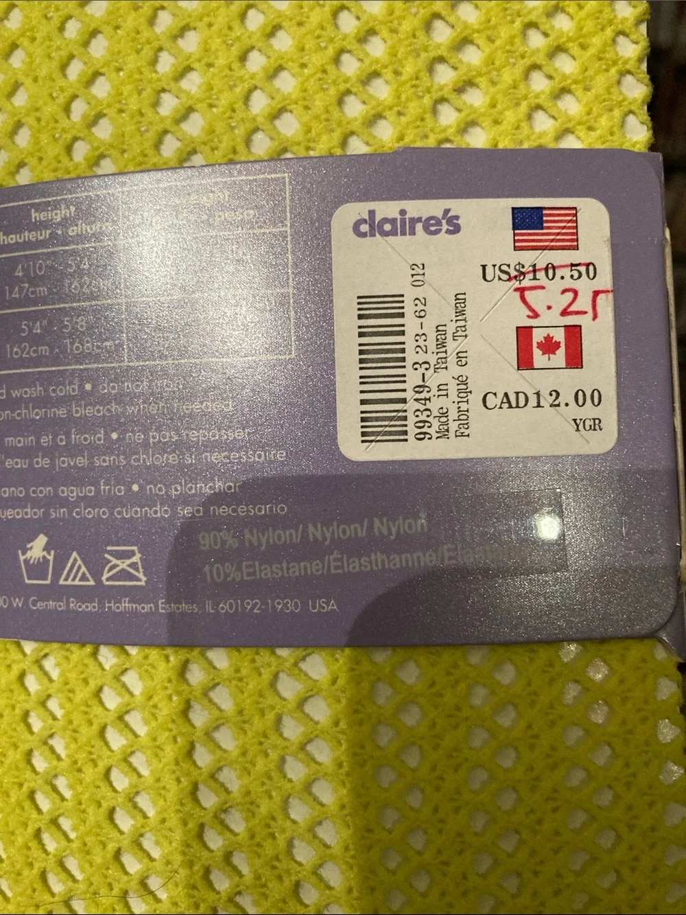 4 Pairs Claire’s Tights, 3 Are Blacklight Reactive